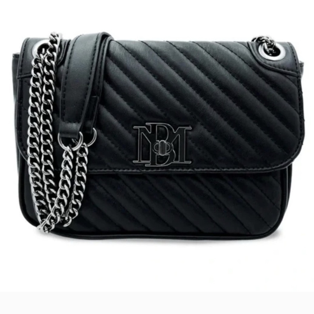 Badgley Mischka Black Quilted Crossbody / Shoulder Bag NWT new Gorgeous!!